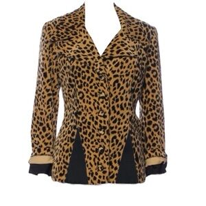 Vintage Betsey Johnson Luxe Leopard Print Blazer